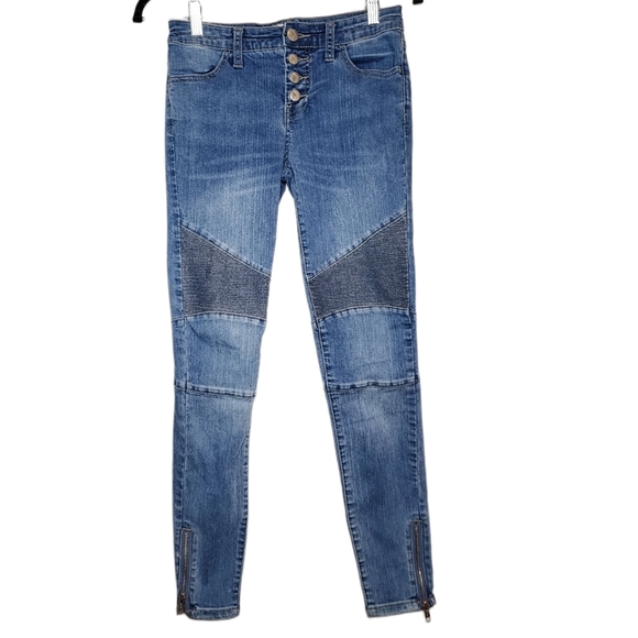 Free People Seamed Moto Skinny Jeans size 26 - Picture 1 of 15